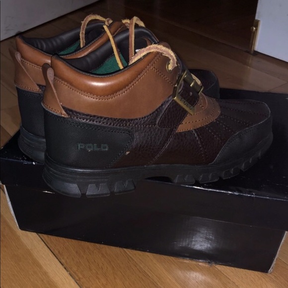 Polo boots ankle low top brown leather main image 2